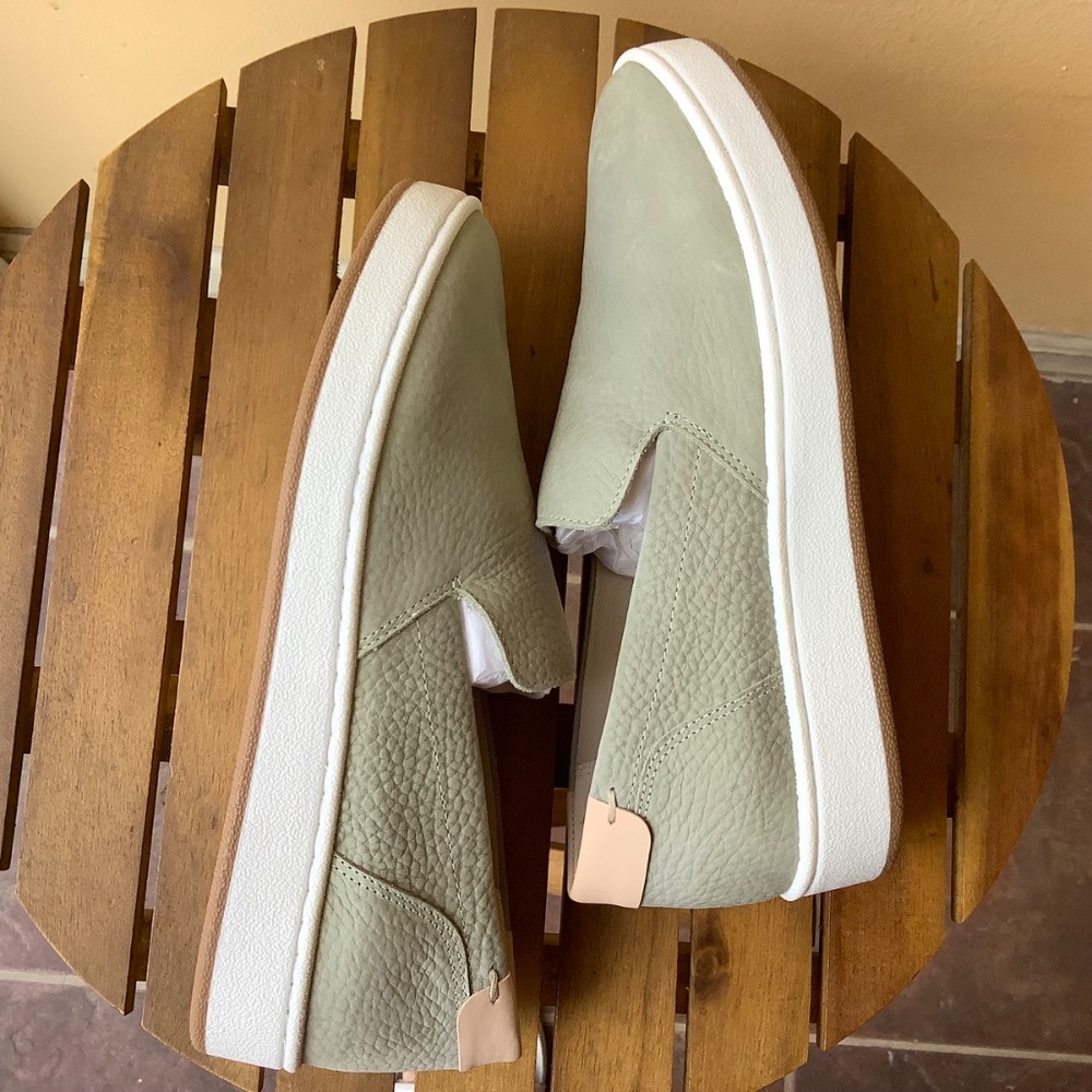 Lucky Brand Hadie Leather Slip On Loafer Sneaker Seagrass SZ 9 - Picture 3 of 15